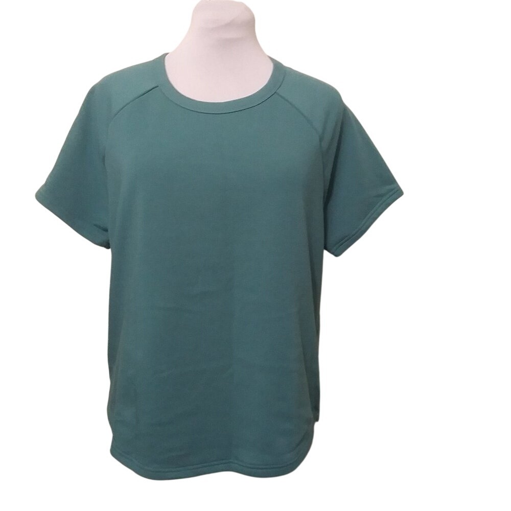 Under Armour Womens Teal Blue Short Sleeve Open Back Performance Workout Top